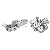 Sensys 110° hinge with integrated silent system with mounting plate